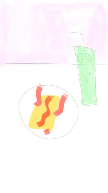 Omurice with a drink in a maid cafe in Akihabara
