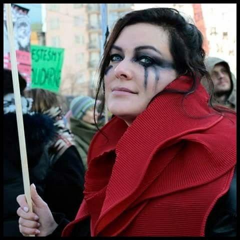 Goth at a protest