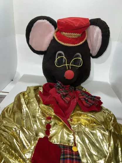 Vintage #MouseMascot Costume Gold Suit Red Velvet Hat Plaid Bow Adult Full Body
#imalittlerobot