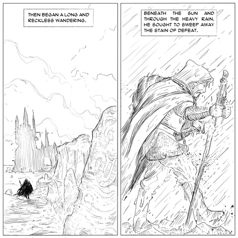 2 cases of white and black fantasy comics book made with inktober words