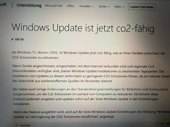 Screenshot Windows is jetzt co2-fähig 