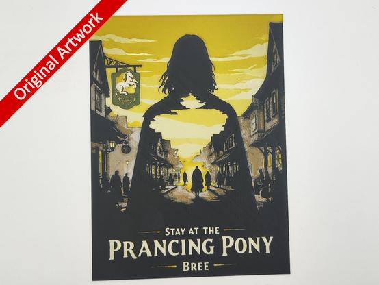 3d print travel poster of The prancing pony - Lord of the rings