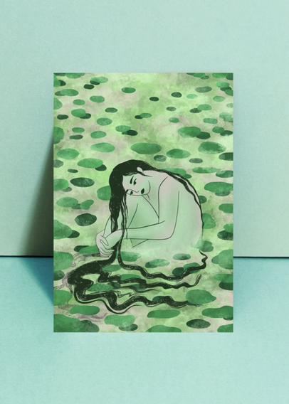 Print Ondine illustration carte postale