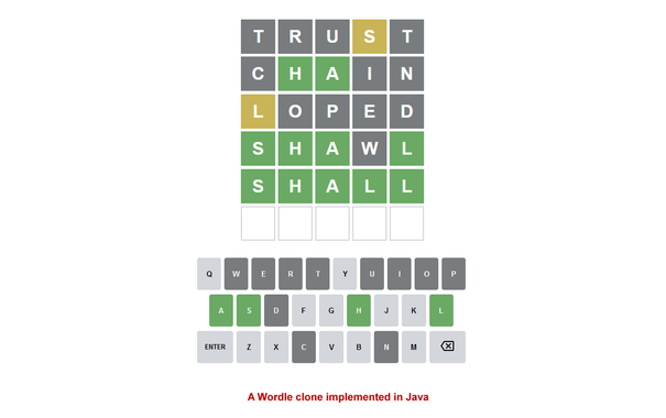 A Wordle clone implemented in Java