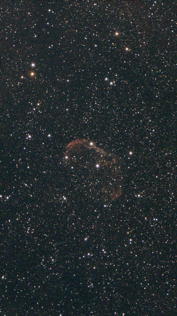 NGC 6888 The Crescent Nebula - unprocessed image. Less red in this new image. This is a 20+ minute exposure with 20 second exposures. 