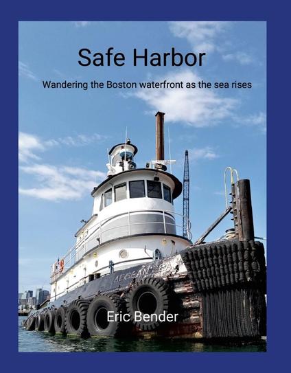 Cover of "Safe Harbor" book showing a tug with black hull and white topsides under a sunny sky.
