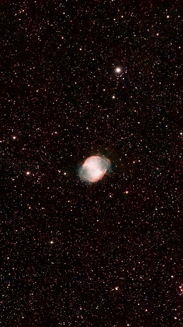 M27 - Dumbell Nebula - telescope processed image without moon and sky light filter.  