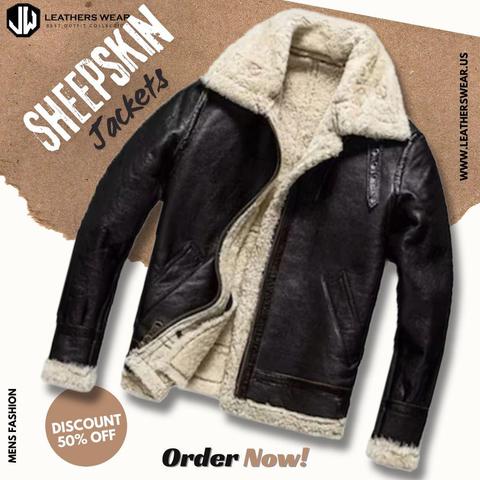 sheepskin aviator jacket