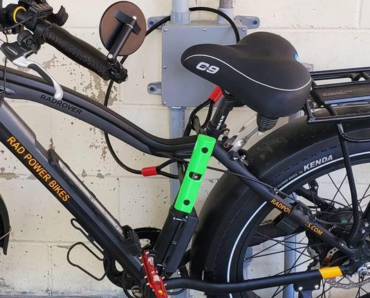 A bike locked up... sort of?