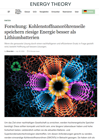 Kohlenstoff-Nanoröhren könnten ein Gamechanger für Akkus sein. Sie bieten extrem hohe Leitfähigkeit, erhöhen die Energiedichte und verbessern die Lebensdauer.