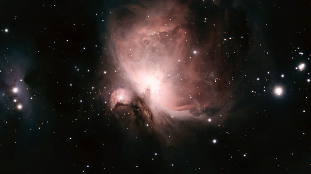 M42 - Great Nebula in Orion - telescope processed image with Moon and Skylight Filter. It seems that the Moon and Skylight filter allowed the denoising to leave more of the details in the image. 