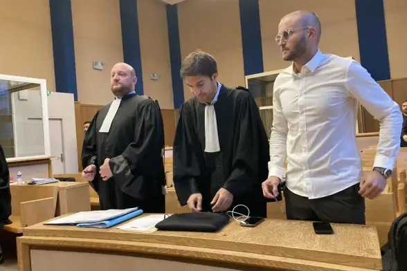 François Fabiani, Benjamin Genuini et Maxime Beux, le 10 octobre, devant la cour d'assises de l'Aube, à Troyes.