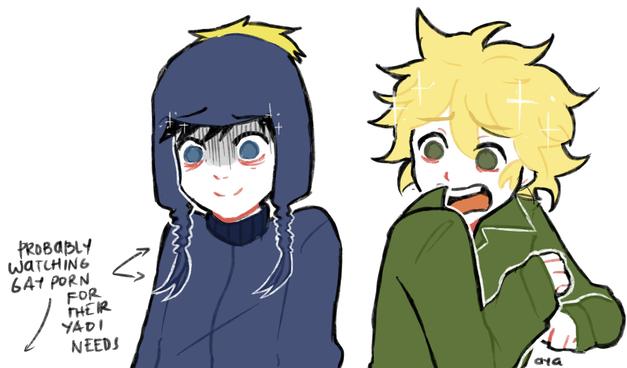 Fanart of Southpark's Craig Tucker and Tweek. Artist: ayachiichan | https://x.com/ayachiichan
