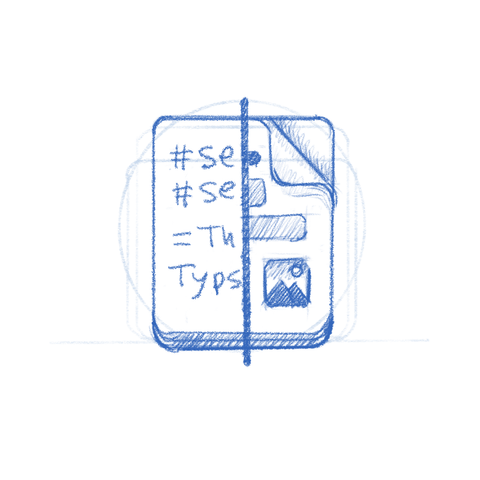 Typesetter app icon sketch.