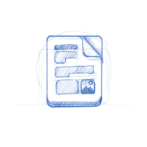Typesetter app icon sketch.