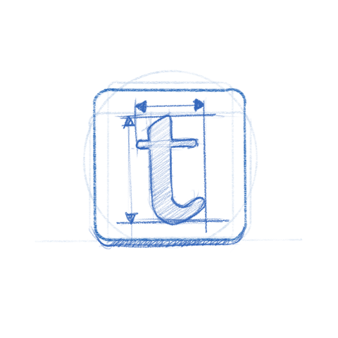 Typesetter app icon sketch.