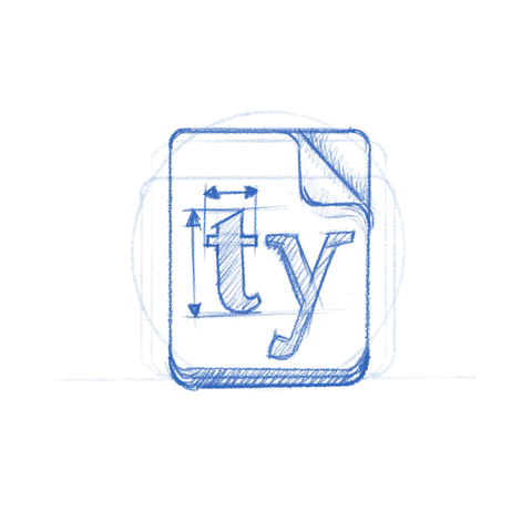 Typesetter app icon sketch.
