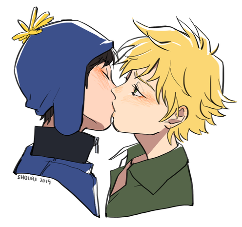 Fanart of Southpark's Craig Tucker and Tweek. Artist: Shouri | https://mirrorshards.tumblr.com/