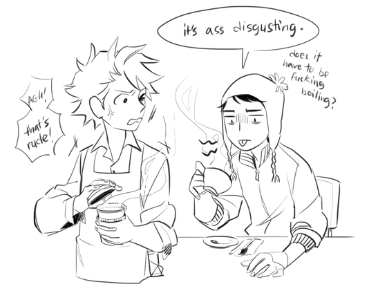 Fanart of Southpark's Craig Tucker and Tweek. Artist: Shouri | https://mirrorshards.tumblr.com/