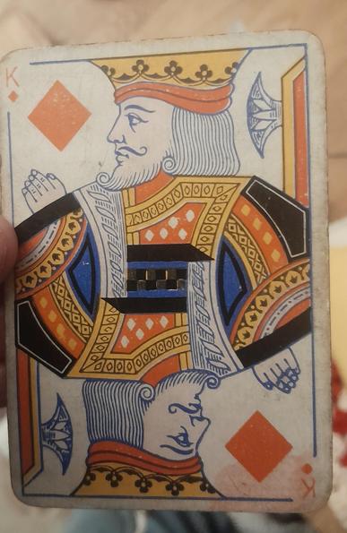 The king of diamonds, for some reason there is a red smudge on the corner.