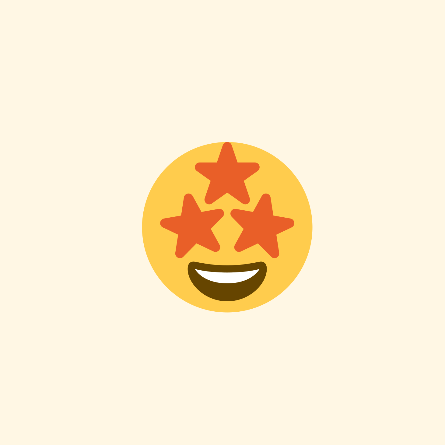 A starry eyed emoji face, except with three eyes forming an asterism.