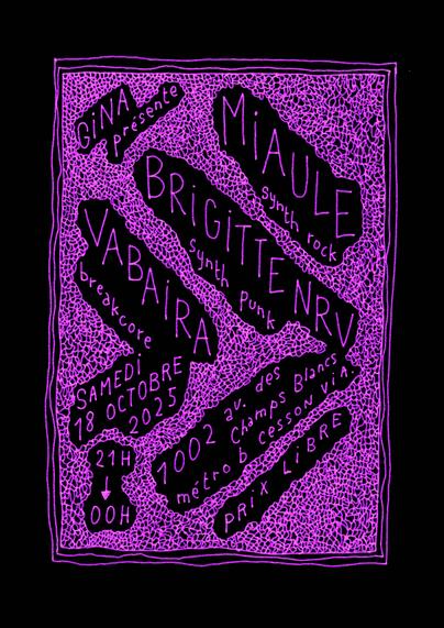 annonce d'une soirée concert, le 18 octobre