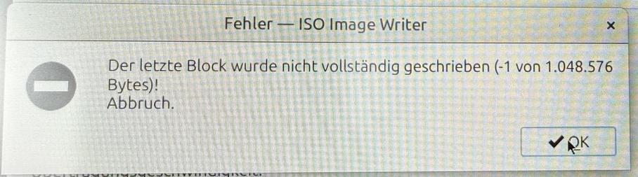 Screenshot mit Fehlermelding wie oben im Text

