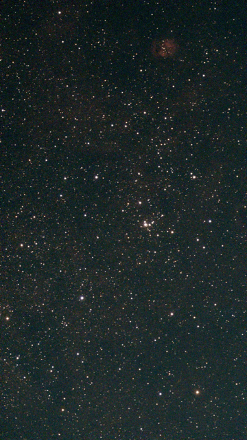 NGC 6604 - unprocessed image with Moon and Skylight Filter.   This young star cluster is forcing a 650 light-year "chimney" of hot, ionized gas to erupt out of the galactic plane. 