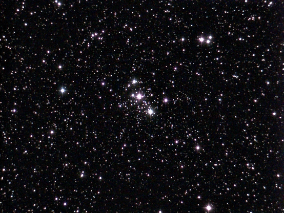 Star Cluster M103 - unprocessed image. M103 is one of the most distant open star clusters in the Messier Catalogue! It is approximately 9,400 light-years away, in the constellation Cassiopeia.