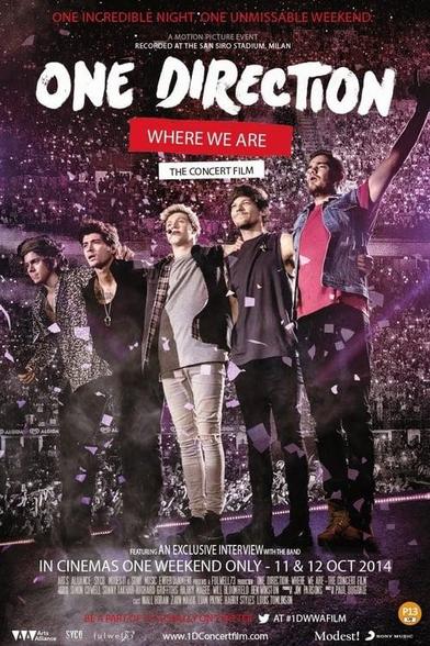 Movies poster for One Direction: Where We Are - The Concert Film.