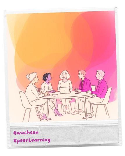 Peer Learning Gruppe gezeichnet mit Gamma-KI doschu
Hashtags #wachsen #peerLearning 