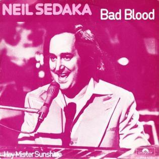 The front cover of Neil Sedakas Bad Blood single