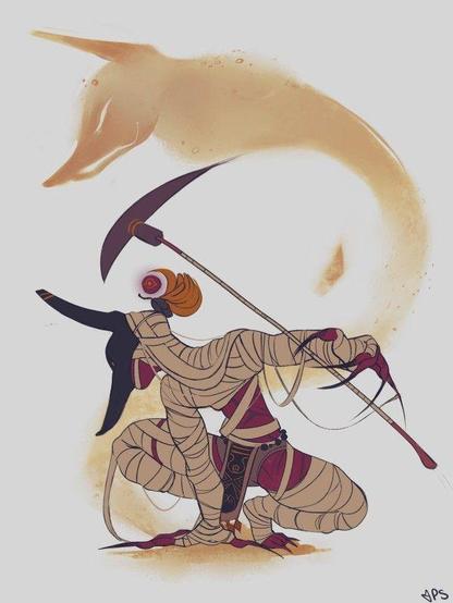 An fan art interpretation of the Kemet/Egyptian Anubis (anpu). Artist: Apselene | https://apselene.artstation.com/