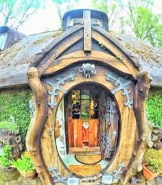 Artwork of a Whimsical multi colorful house with many rounded curves to it