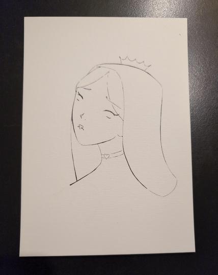 WIP of the artwork, black outlines