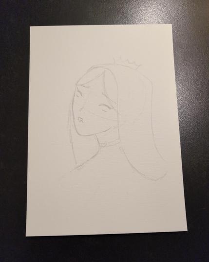 WIP of the artwork, pencil sketch