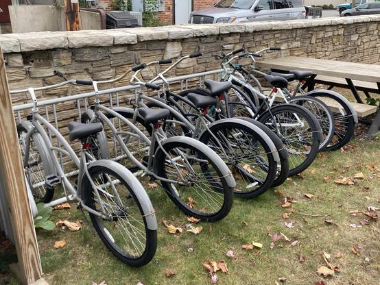 A bunch of bikes.