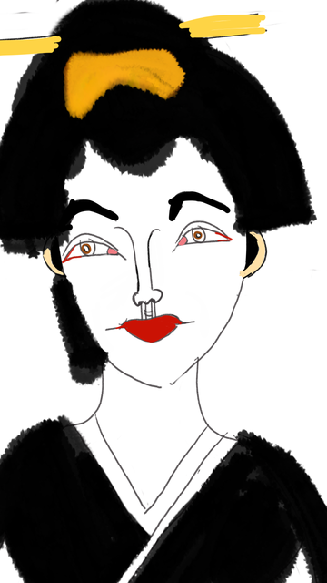 Mixed media Japanese geisha