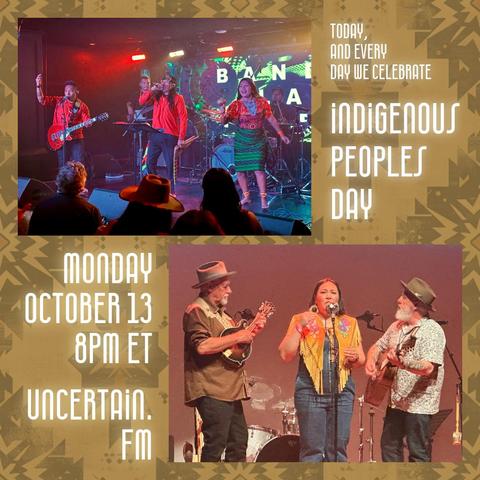 An ad for the radio show mentioned in the main post, featuring two photos of indigenous groups performing live.
