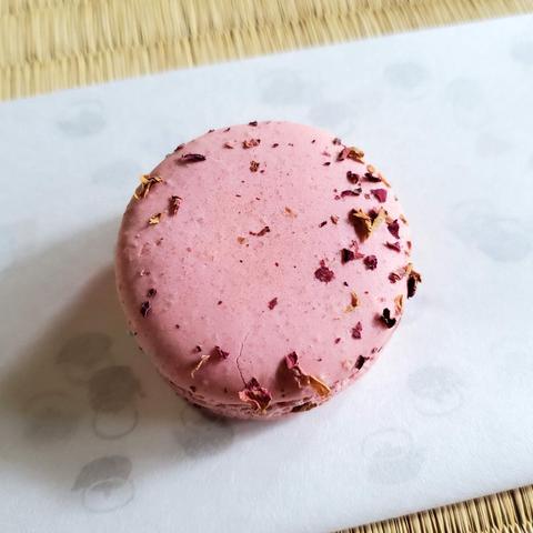 A gorgeous pink macaron.