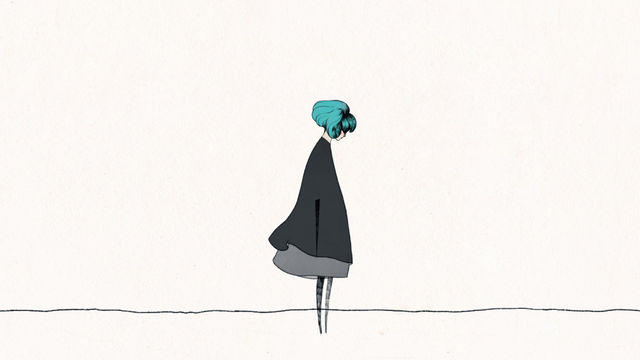 GRIS – Inicio del juego
Descripción:  Captura en primer plano del personaje principal del juego GRIS.