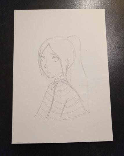 WIP of the artwork, pencil sketch