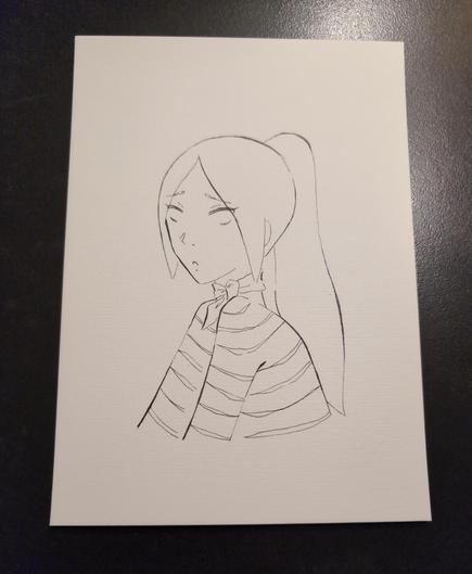 WIP of the artwork, black outlines