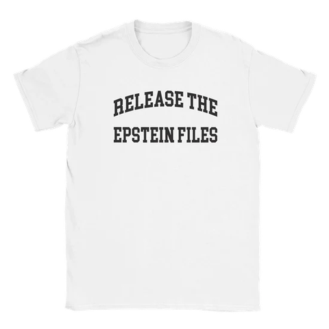 Plain Tshirt with the text "Release The Epstein Files"
