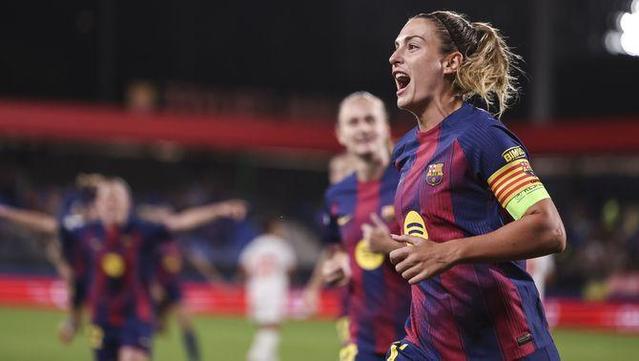 Alèxia celebra un gol amb el Barça aquesta temporada (Europa Press)