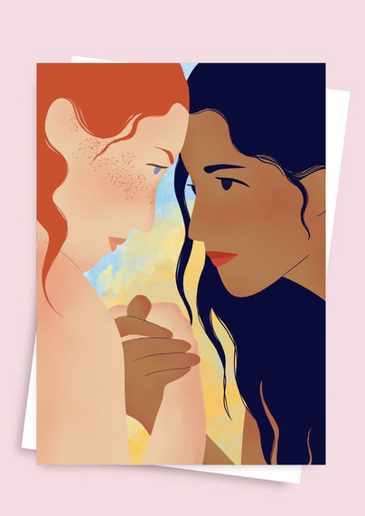 Carte postale illustration Amande Bleue