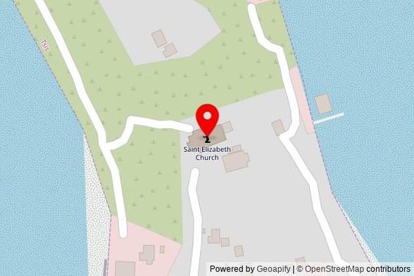 A zoomed out map with a pin at the position of Saint Elizabeth Church, Fefan Main Road, FM, United States of America