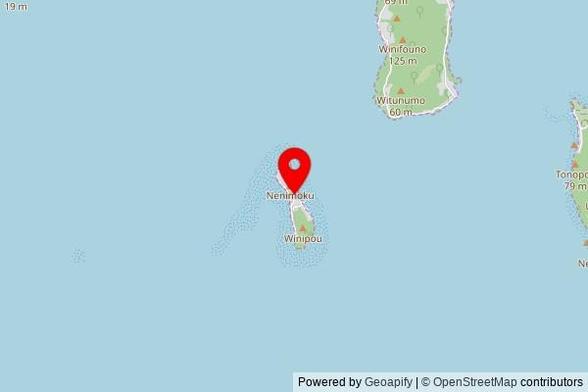 A partially zoomed out map with a pin at the position of Saint Elizabeth Church, Fefan Main Road, FM, United States of America