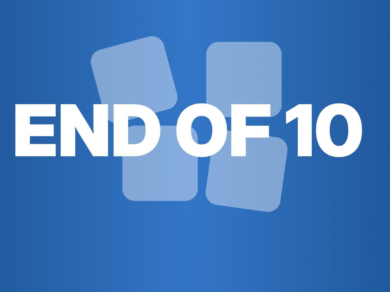 Graphic calling out the end of Windows 10 security updates.