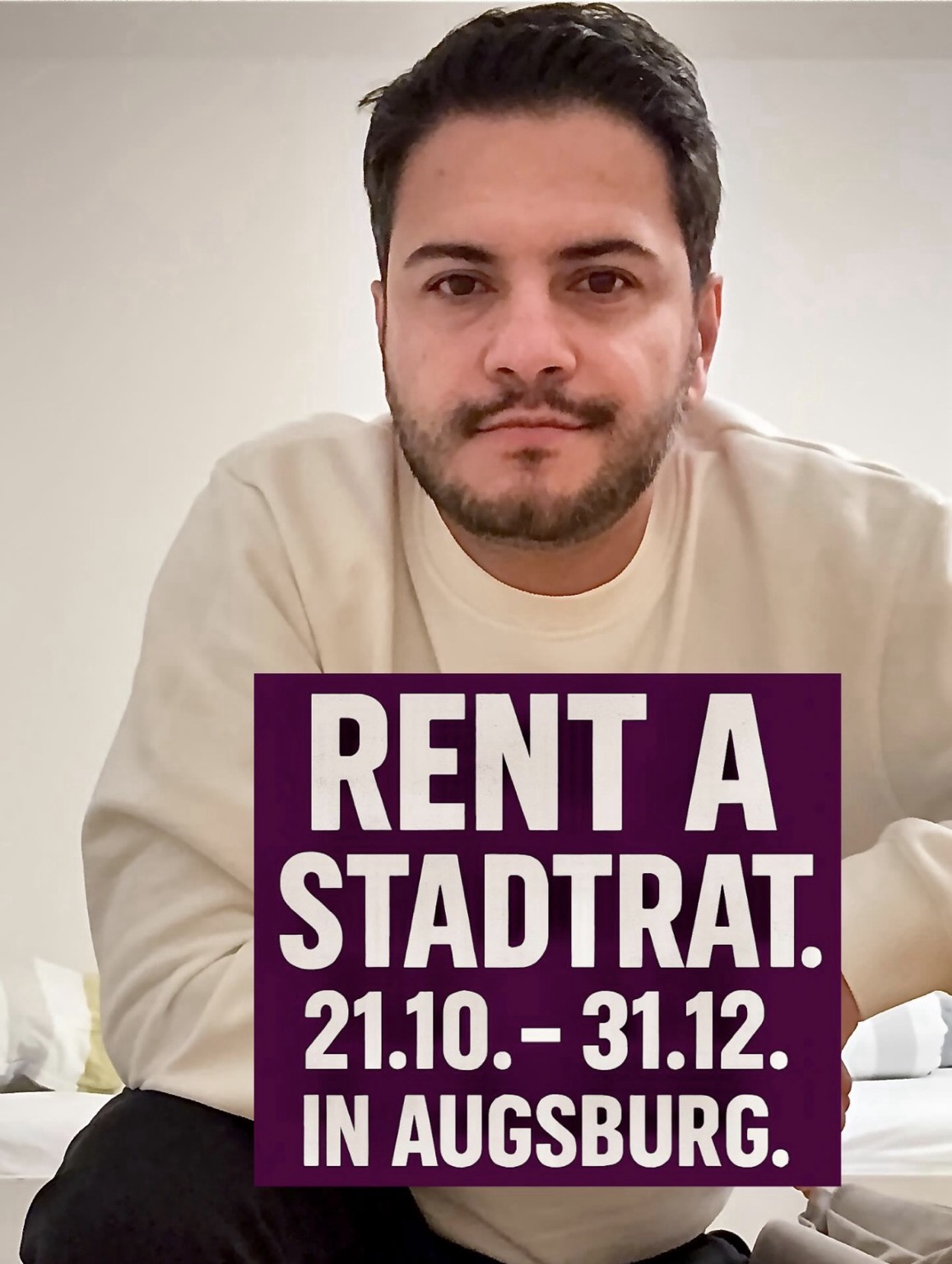 Ich starte die Aktion Rent-a-Stadtrat. Ihr könnt mich für ein paar Stunden „mieten“, for free. Ich komme vorbei, helfe mit & packe an, wo Hilfe gebraucht wird. Ob im Garten, in Vereinen, Einrichtungen oder bei privaten Projekten. Ziel ist, Menschen zu begegnen, Einblicke zu gewinnen & zu zeigen, dass Politik nah dran ist und im Alltag spürbar. Ich freue mich auf viele Begegnungen, Gespräche & gemeinsame Aktionen. Wer mag, kann danach gerne an eine gemeinnützige Organisation in Augsburg spenden.